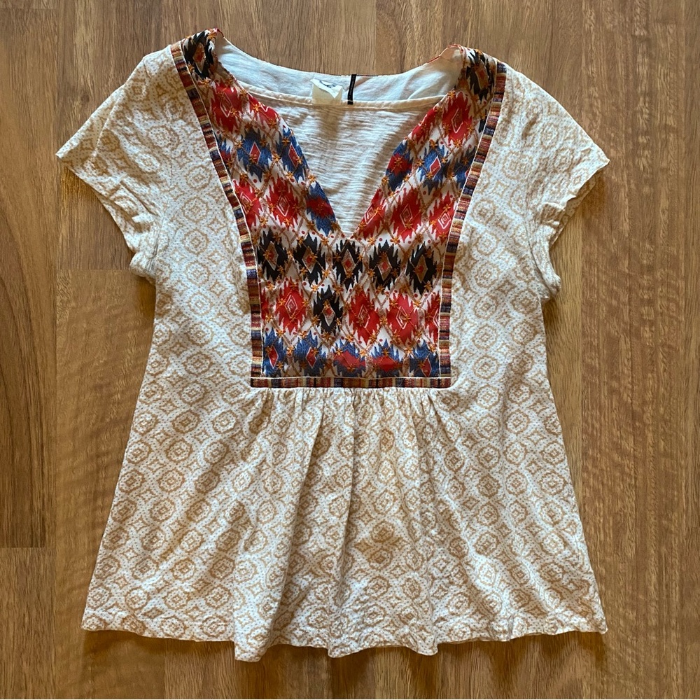 Anthropologie Akemi + Kin Patterned Bohemian Top